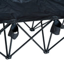 6 Seater Folding Camping Portable Chair with Carry Bag - Black