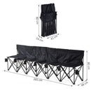 6 Seater Folding Camping Portable Chair with Carry Bag - Black