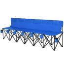 6 Seater Folding Camping Portable Chair with Carry Bag - Blue