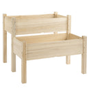 Outsunny 2-Piece Solid Fir Wood Plant Raised Bed
