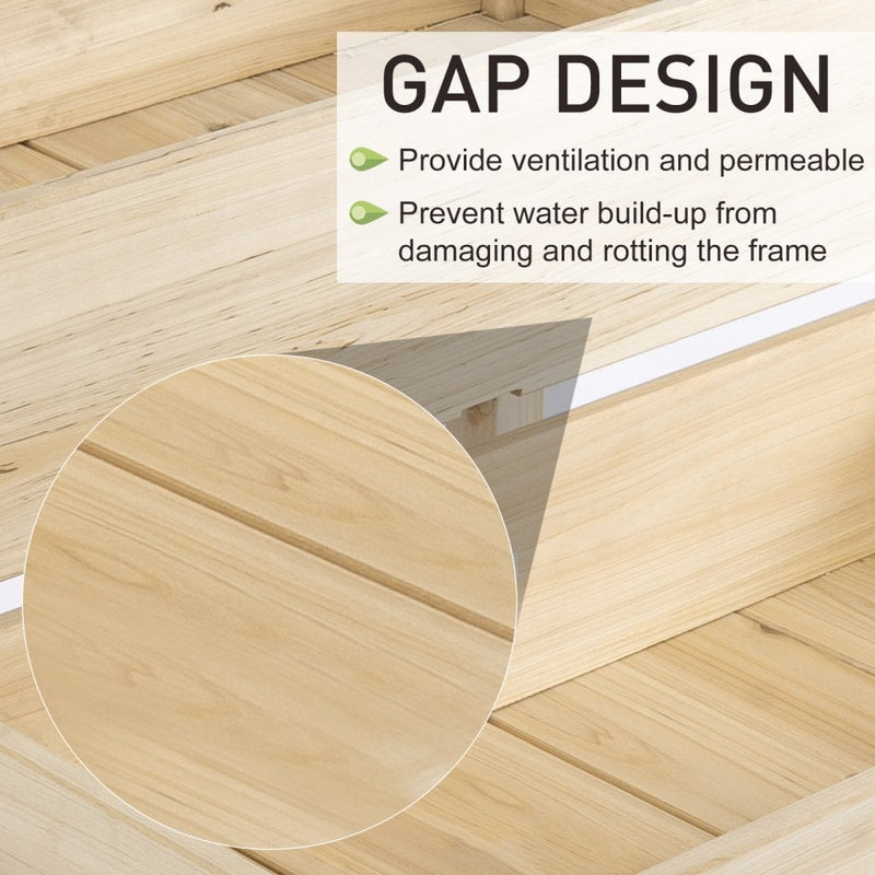 Outsunny 2-Piece Solid Fir Wood Plant Raised Bed