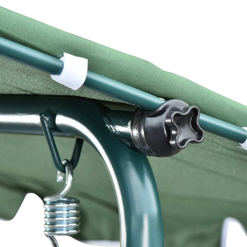 Outsunny- 3 Seater Swing Bench with Adjustable Canopy - Green Stripe
