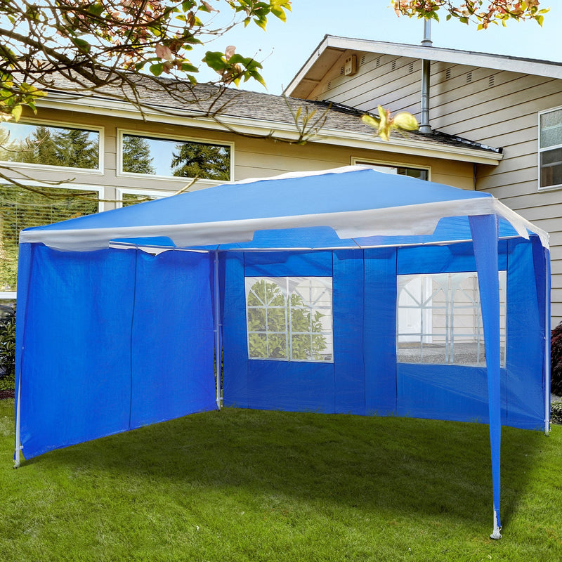 Oasis 4 x 3 m Steel Frame Gazebo/ Party Tent with Window - Blue