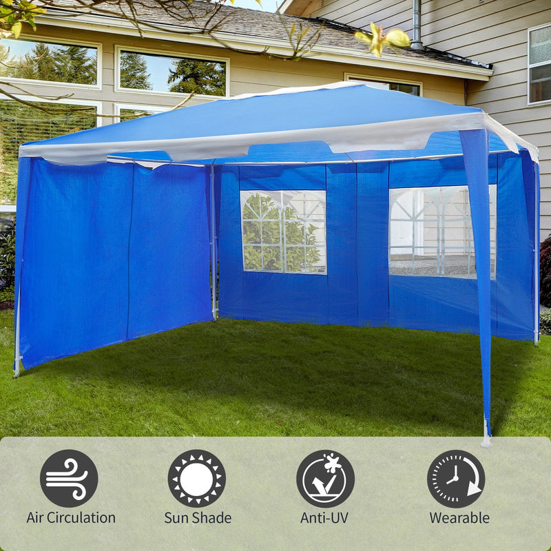 Oasis 4 x 3 m Steel Frame Gazebo/ Party Tent with Window - Blue