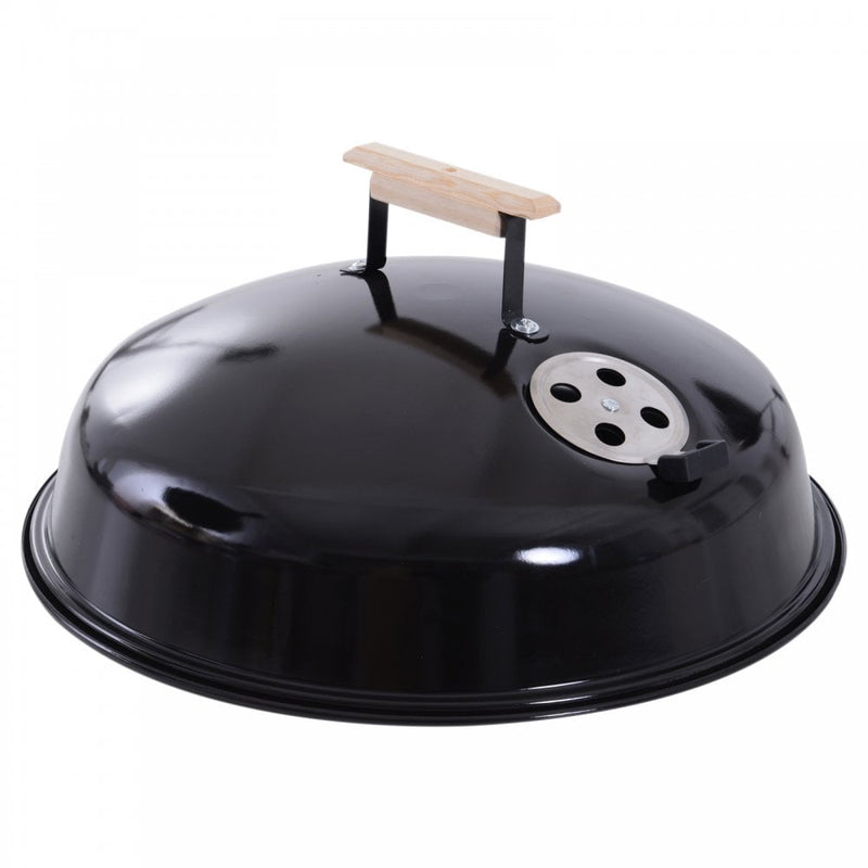 Outsunny Portable Round Charcoal Grill BBQ - Black