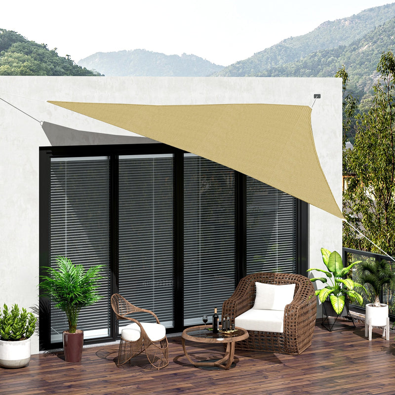3 m Sun Shade Sail with Metal Rings - Sand