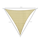 3 m Sun Shade Sail with Metal Rings - Sand