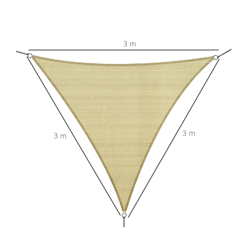3 m Sun Shade Sail with Metal Rings - Sand