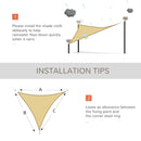 3 m Sun Shade Sail with Metal Rings - Sand