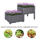 Rattan Set of 2 Garden Planter Box - Brown