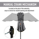 Outsunny 4.6M Sun Umbrella Canopy Double-sided Crank Sun Shade w/ Cross Base Grey