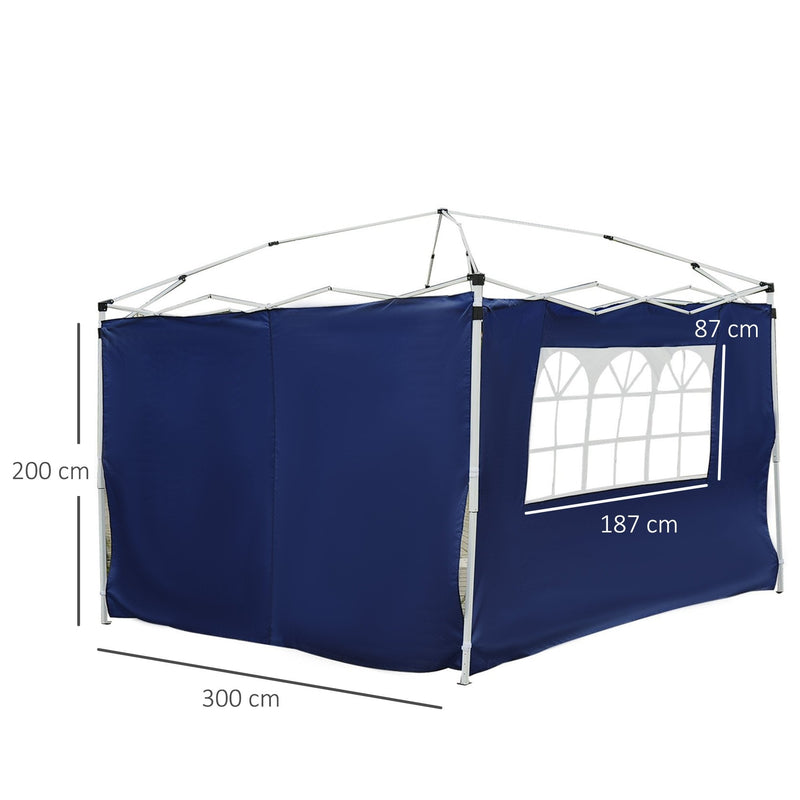 Outsunny 3m x 2m Gazebo Replacement Side Panels - Blue