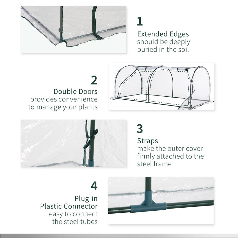 Steel Frame Transparent PVC Cover Greenhouse