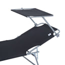 Outsunny  Sun lounger With Sun Shade - Black