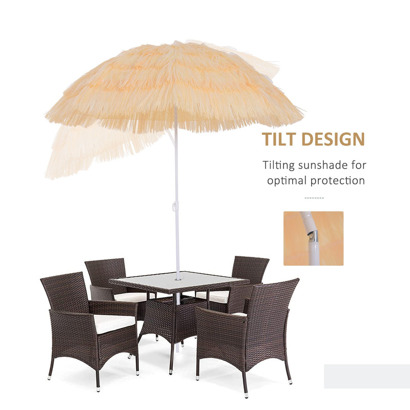 Oasis Hawaiian Style Garden Umbrella Parasol with Tilt - Yellow