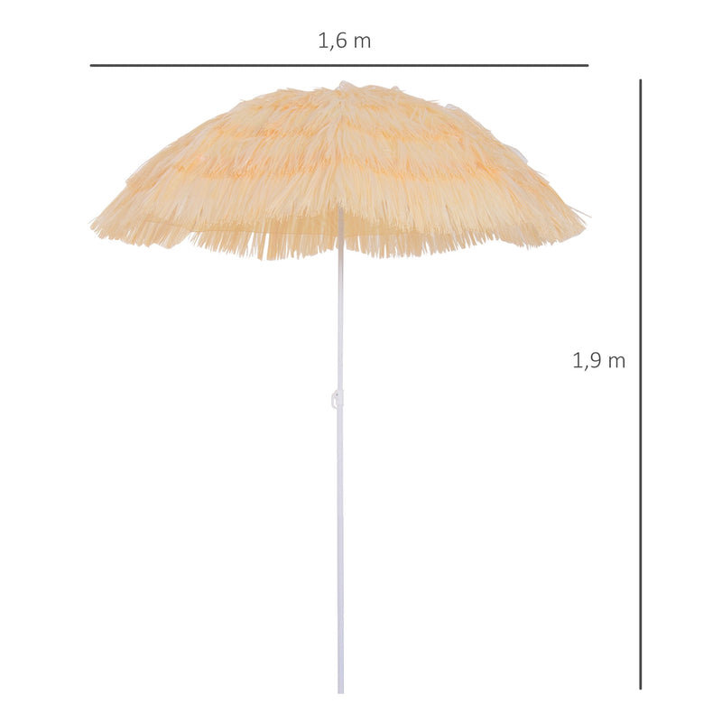 Oasis Hawaiian Style Garden Umbrella Parasol with Tilt - Yellow
