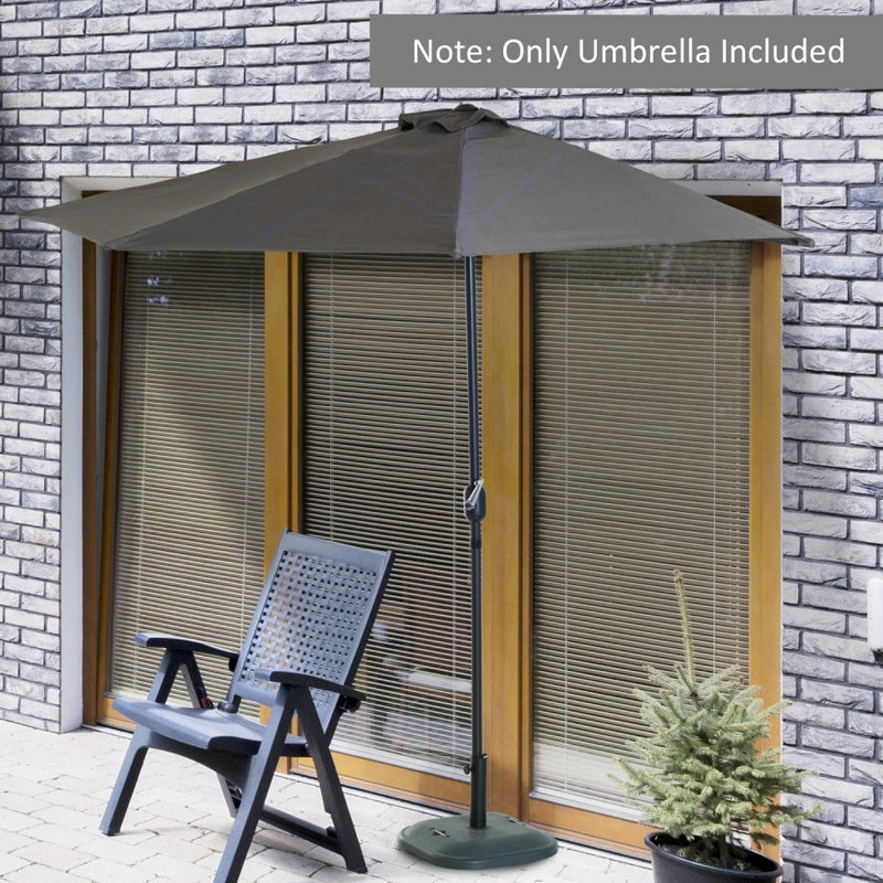 3m HALF Garden Parasol - Grey