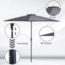 3m HALF Garden Parasol - Grey