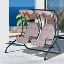 Outsunny-2 Seater Steel Swing Bench - Beige