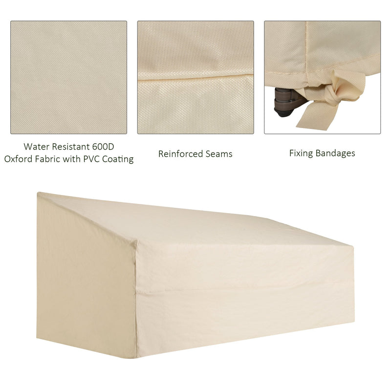 Outsunny Waterproof 3 Seat Bench Furniture Cover - Beige