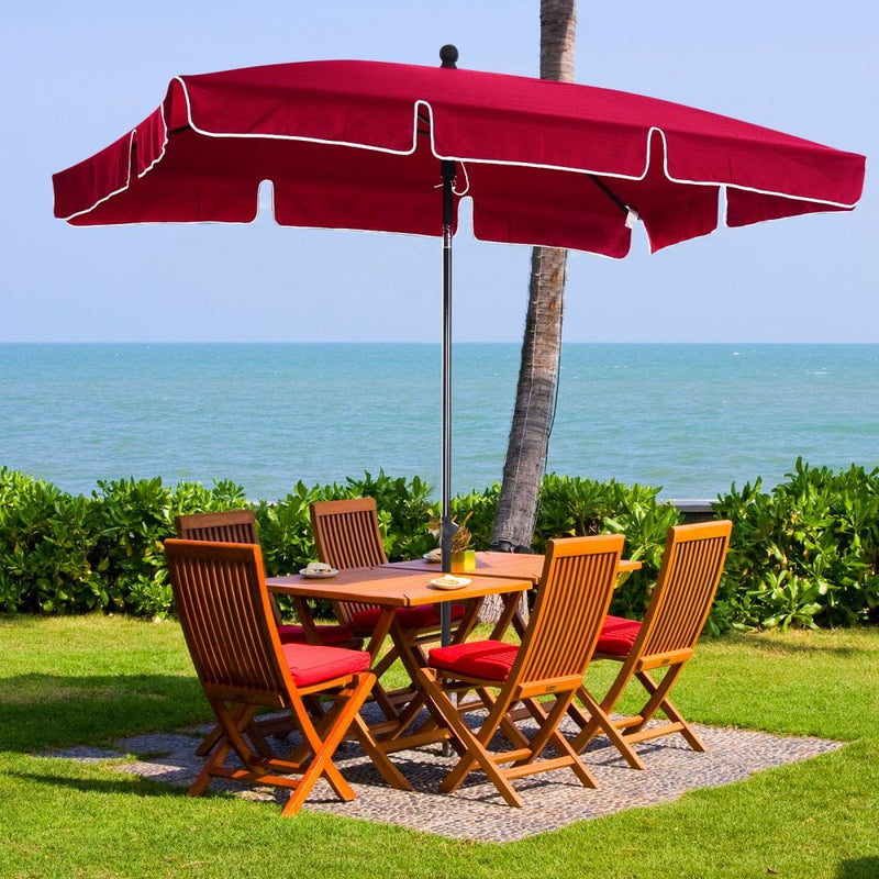 Outsunny Garden Parasol ,Sun Shade Canopy 2 x 1.3m -  Red