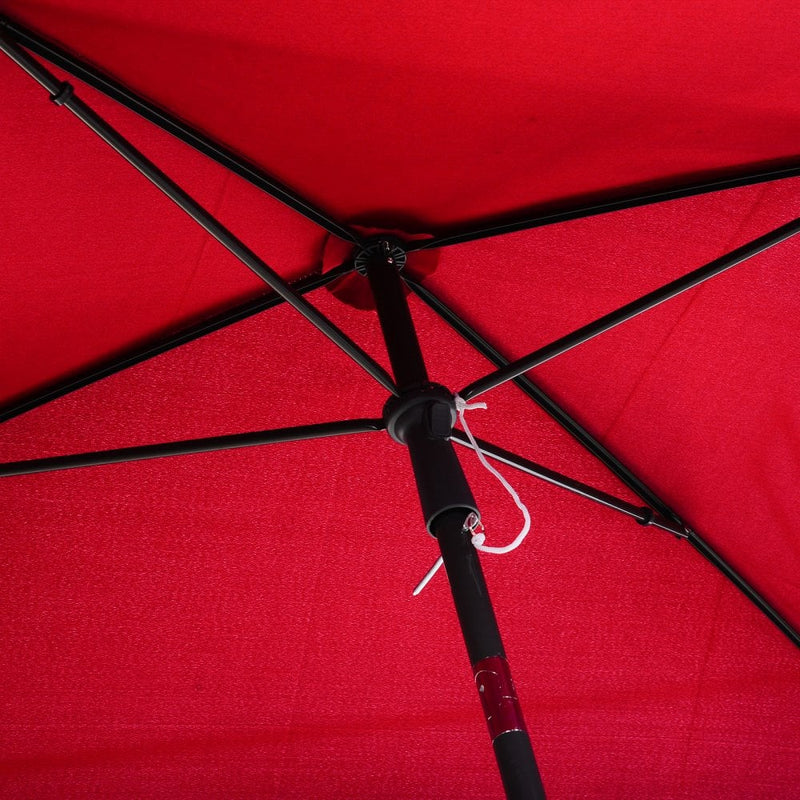 Outsunny Garden Parasol ,Sun Shade Canopy 2 x 1.3m -  Red