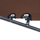 Outsunny 2 in1 Metal Frame Sun Lounger With Pillow - Brown