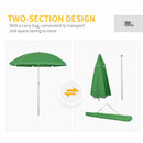 Oasis 1.9 m Beach Umbrella Parasol with Ajustable Angle and Carry Bag - Green