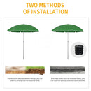 Oasis 1.9 m Beach Umbrella Parasol with Ajustable Angle and Carry Bag - Green