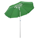 Oasis 1.9 m Beach Umbrella Parasol with Ajustable Angle and Carry Bag - Green