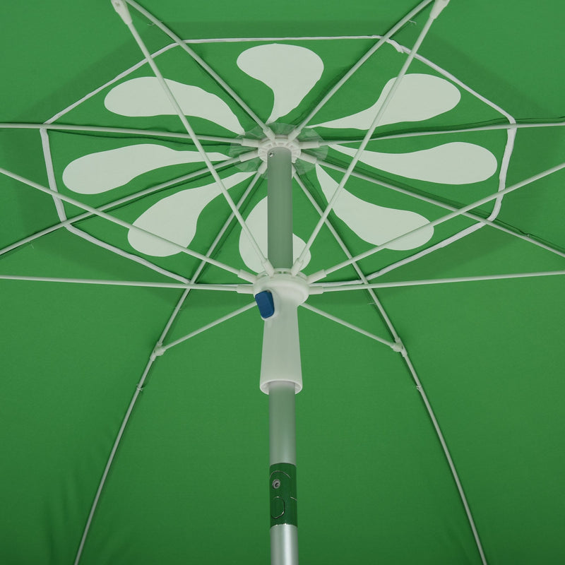 Oasis 1.9 m Beach Umbrella Parasol with Ajustable Angle and Carry Bag - Green