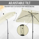 Oasis Rectangular Patio Umbrella Parasol with Tilt - Cream