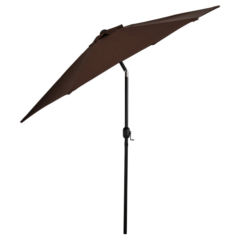 Outsunny Adjustable Tilt Crank Garden Parasol  2.7 m - Coffee