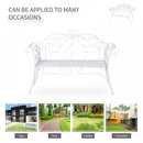 2 Seater Metal Garden Bench - White