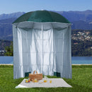 Oasis 2.2 m Outdoor Fishing Parasol Umbrella with Side Panel - Dark Green