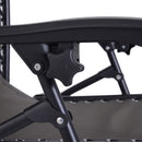 Outsunny-2 Piece Foldable Reclining Loungers With Side Table - Grey