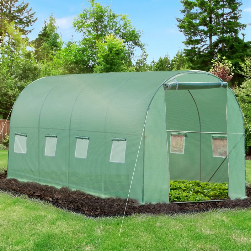 4m x 2m Walk-in Tunnel Greenhouse with Windows and Door
