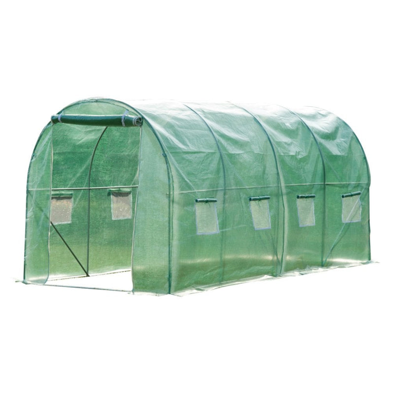 4 m x 2 m Walk-in Tunnel Greenhouse with Windows and Door