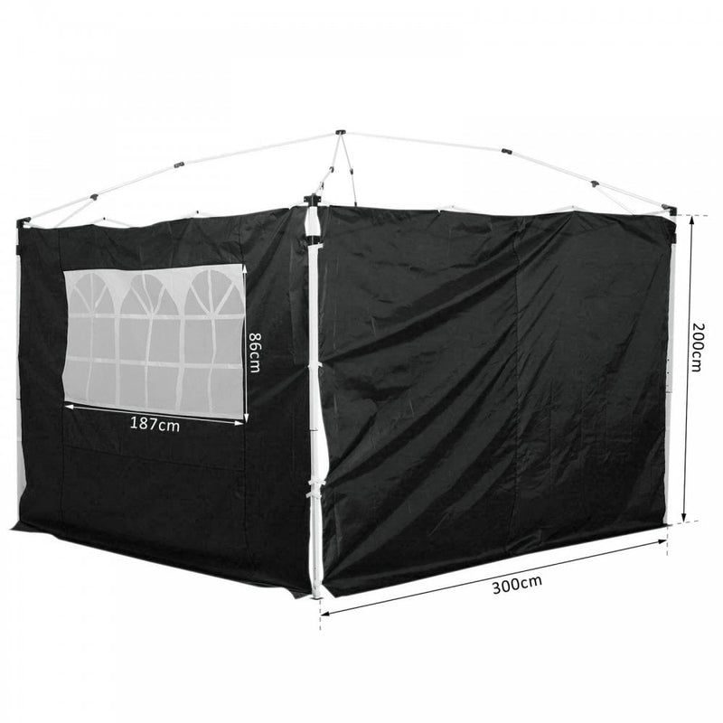 Oasis 3m x 2m Gazebo Replacement Side Panels - Black