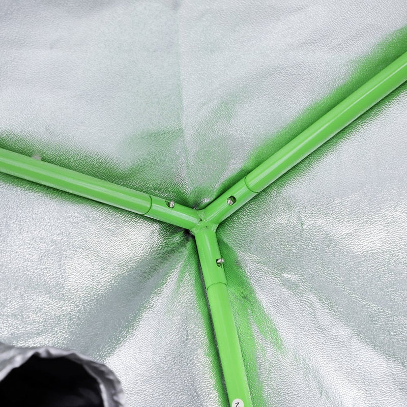 Outsunny Hydroponic Plant Grow Tent Canopy Indoor Reflective Mylar Green Room 600D Oxford 120L x60W x150Hcm Silver