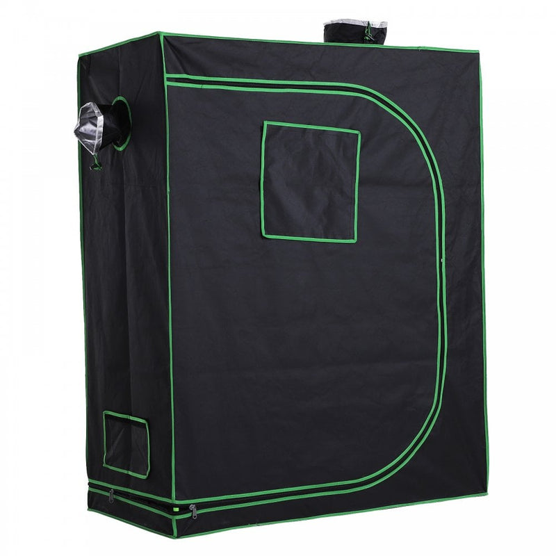 Outsunny Hydroponic Plant Grow Tent Canopy Indoor Reflective Mylar Green Room 600D Oxford 120L x60W x150Hcm Silver