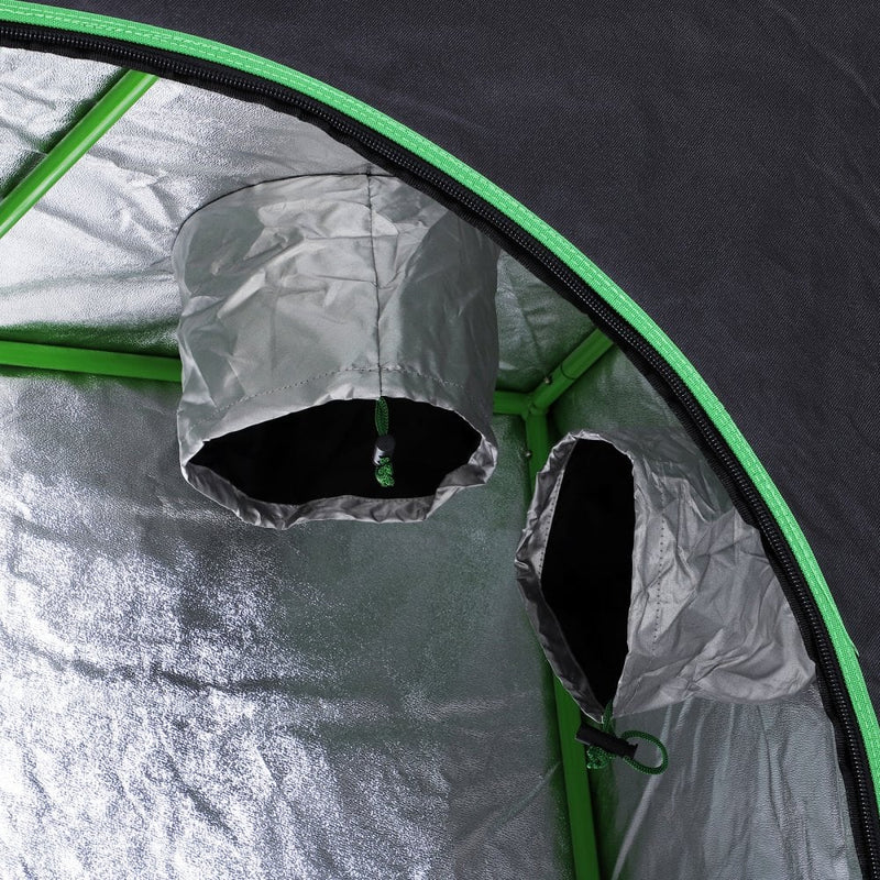 Outsunny Hydroponic Plant Grow Tent Canopy Indoor Reflective Mylar Green Room 600D Oxford 120L x60W x150Hcm Silver