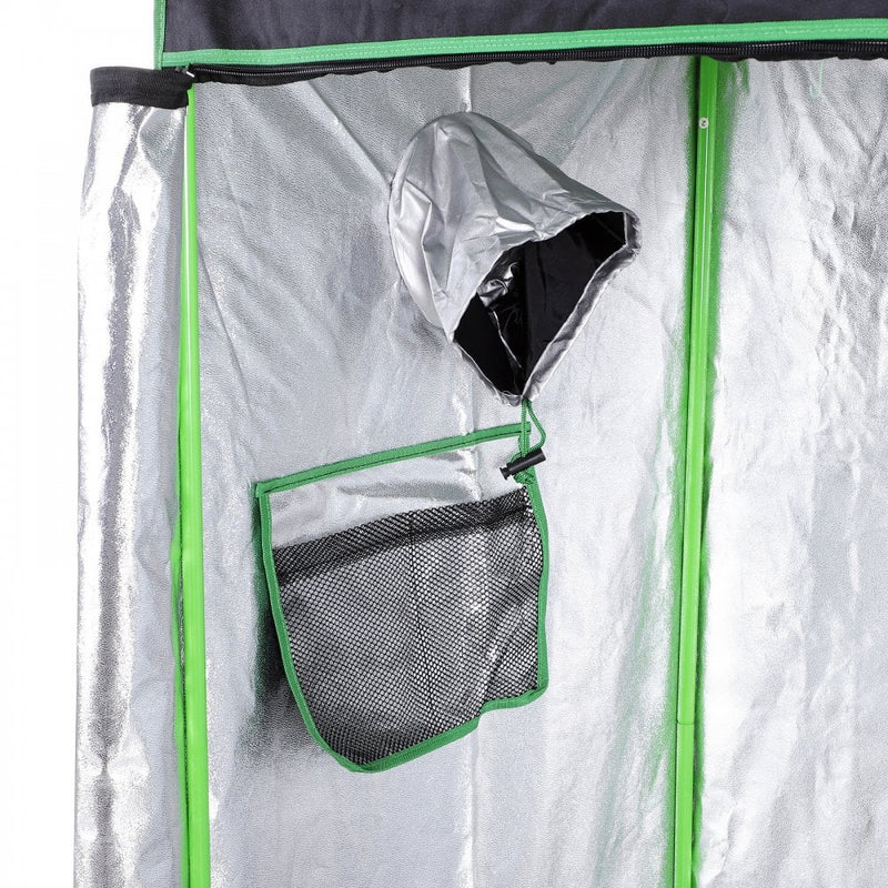Outsunny Hydroponic Plant Grow Tent Canopy Indoor Reflective Mylar Green Room 600D Oxford 120L x60W x150Hcm Silver