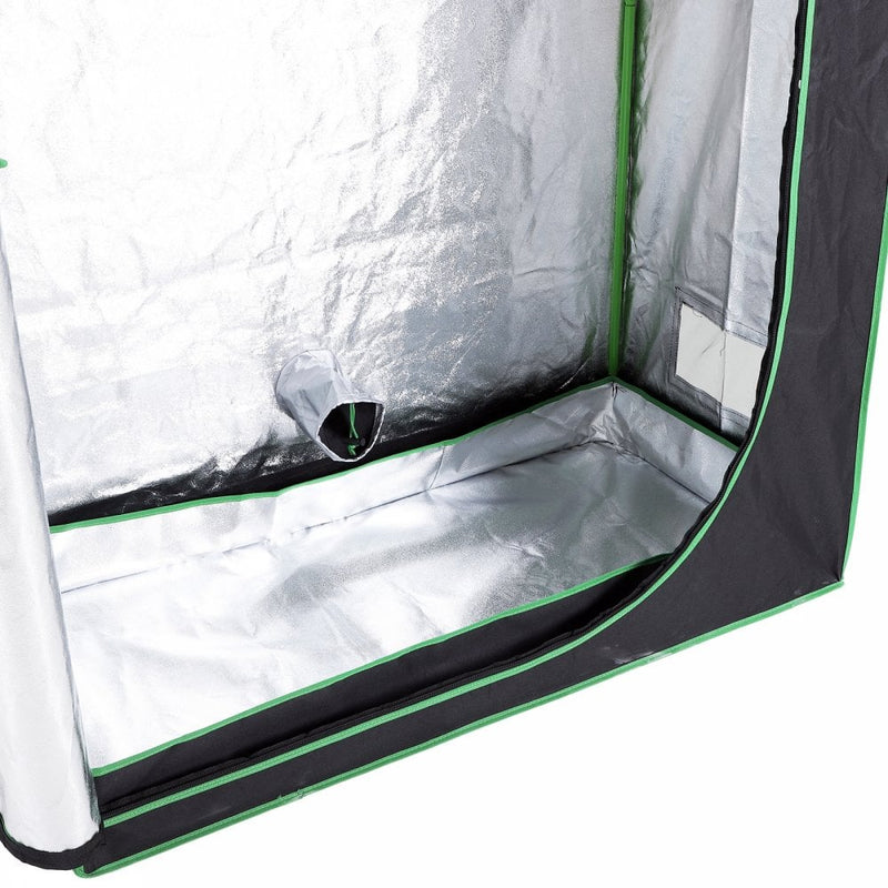 Outsunny Hydroponic Plant Grow Tent Canopy Indoor Reflective Mylar Green Room 600D Oxford 120L x60W x150Hcm Silver