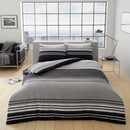 Moxie Stripe Duvet Cover Bedding Set - Black