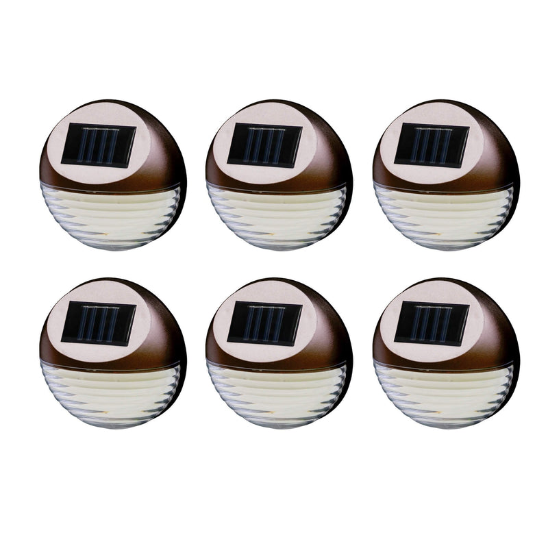 Silver & Stone Solar Bronze Copper Fence Lights Pack of 6
