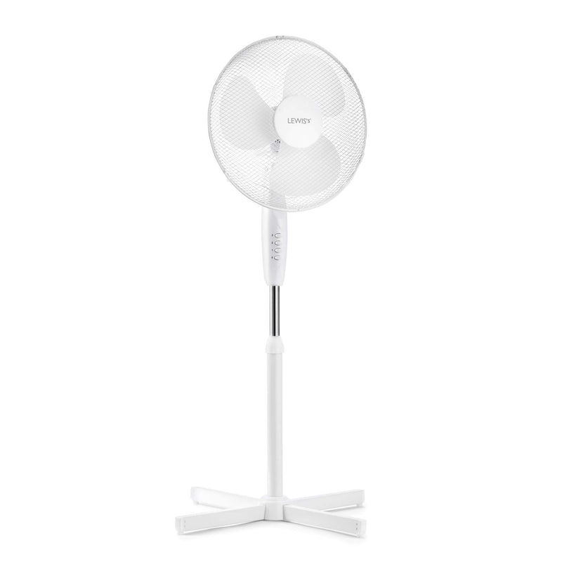 Lewis's 16 Inch  Standing Pedestal Fan  - White