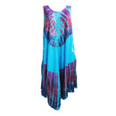 Womens Tie Dye Tunic Dress- Blue