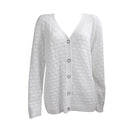 Women's Long-sleeve Pointelle Border Cardigan - White
