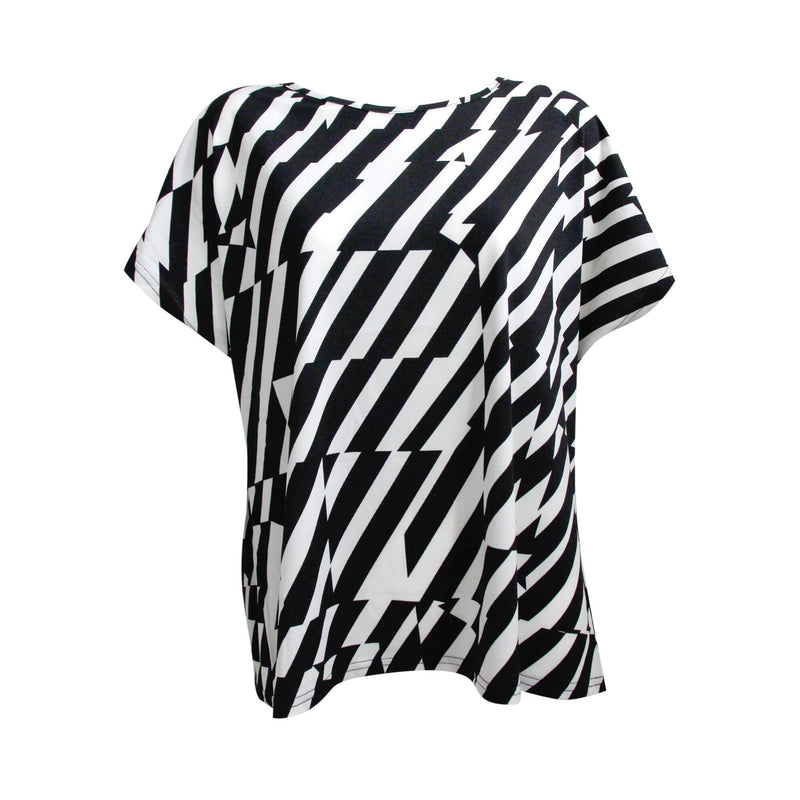 Women's Summer Mono Print Short-sleeve Top